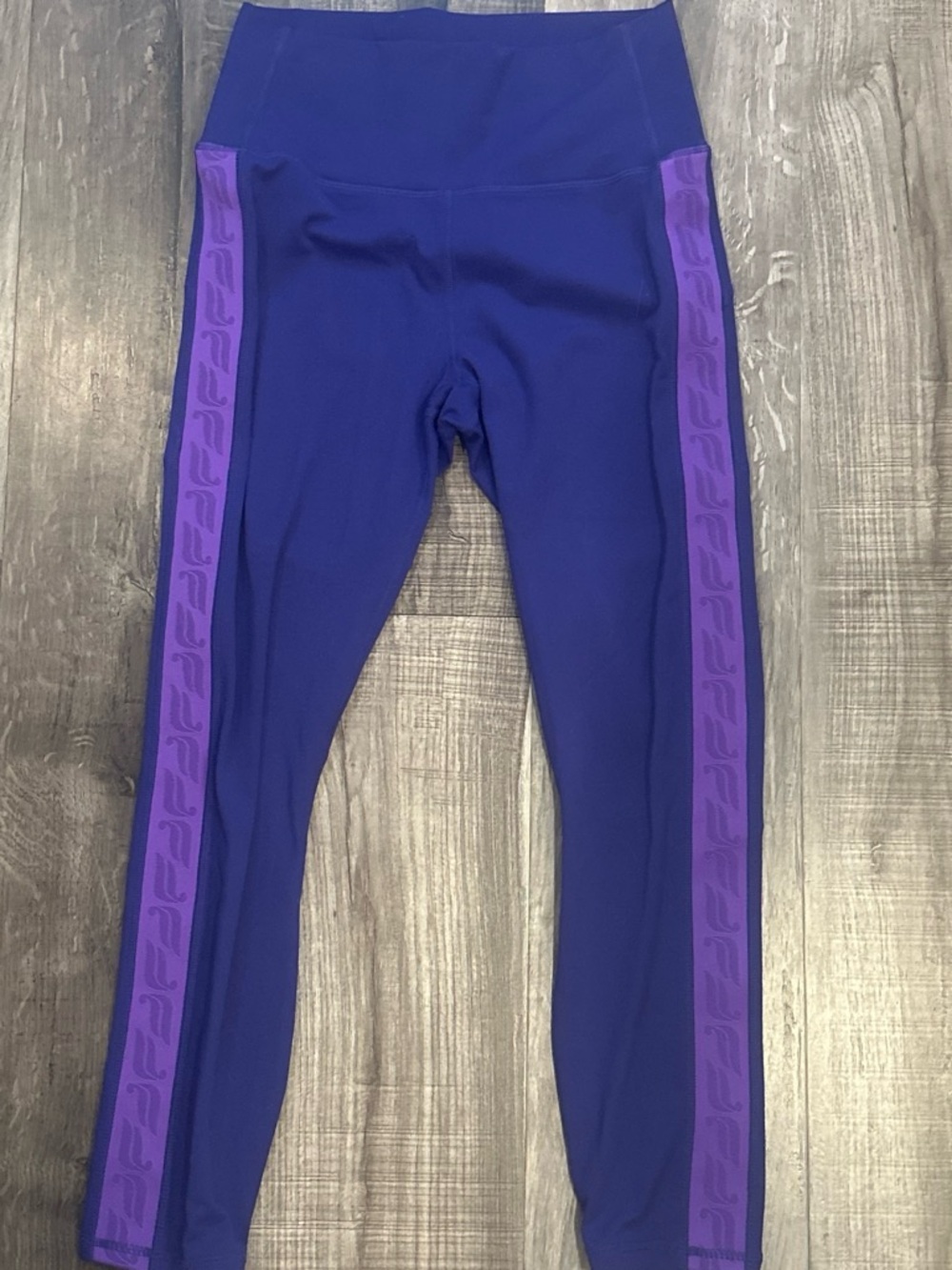 Fabletics Purple Active Leggings with Side Stripe